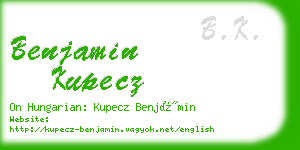benjamin kupecz business card